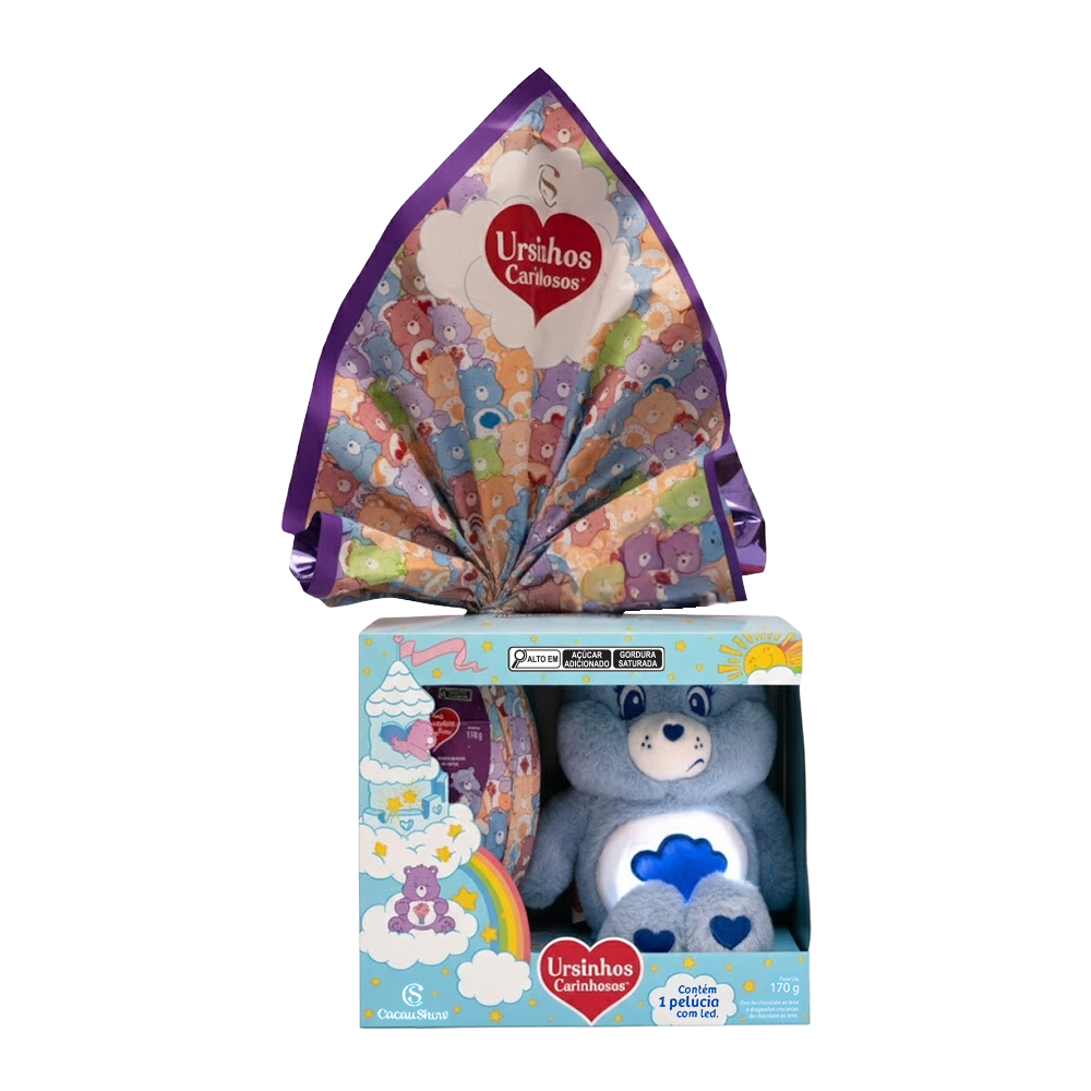 Ovo de Páscoa ao Leite Pelúcia Zangadinho com LED Ursinhos Carinhosos 170g, , large. image number 0